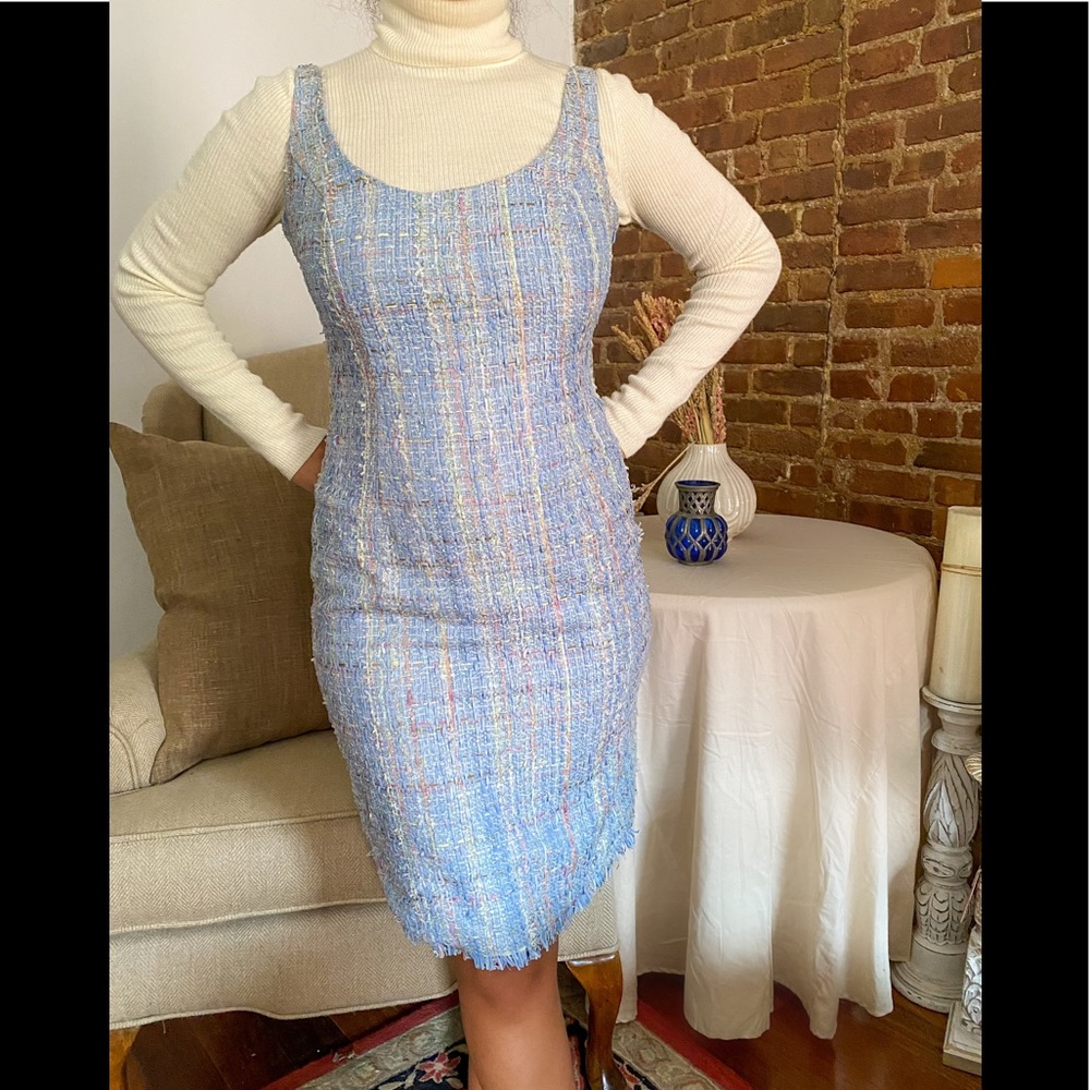 RENATO NUCCI Powder Blue Tweed Dress